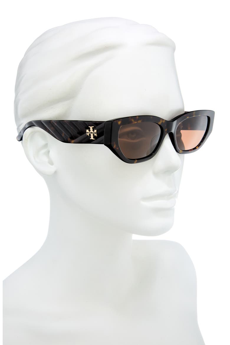55mm Rectangular Sunglasses, Alternate, color, DARK TORTOISE / DARK BROWN