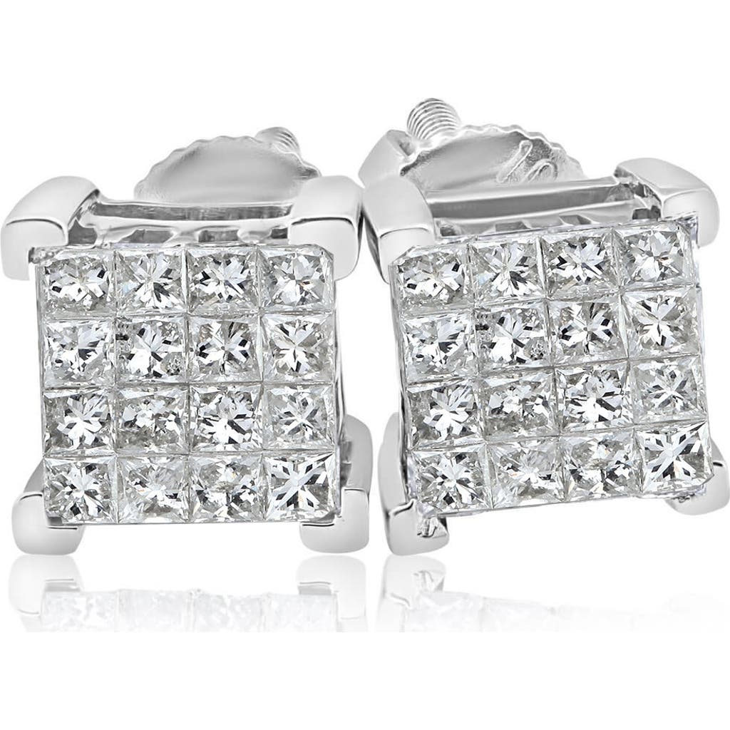 Bliss Diamond 1/2ct Diamond Princess Cut Screw Back Studs Womens Earrings 10k Gold 6.5mm In Gold