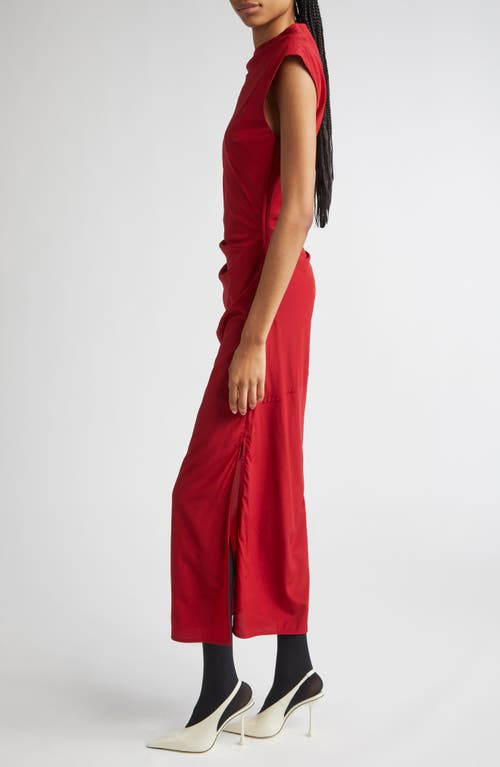 Proenza Schouler Draped Cowl-neck Midi Day Dress In Red