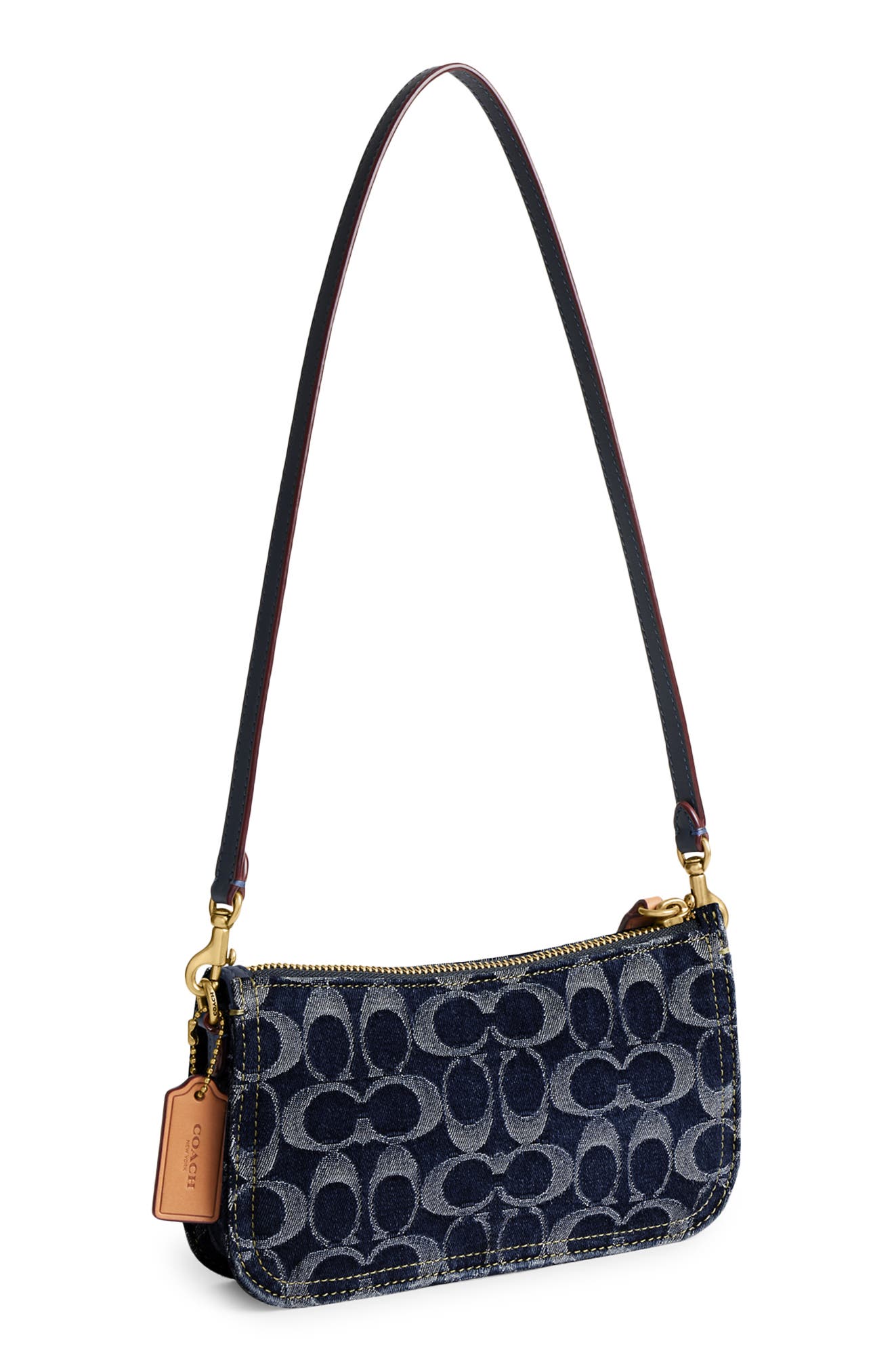Logo Monogram Convertible Denim Clutch, Alternate, color, B4/ BLUE