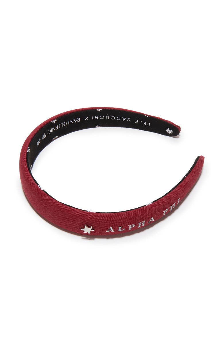 Lele Sadoughi Alpha Phi Charlotte Headband, Main, color, Wine 600