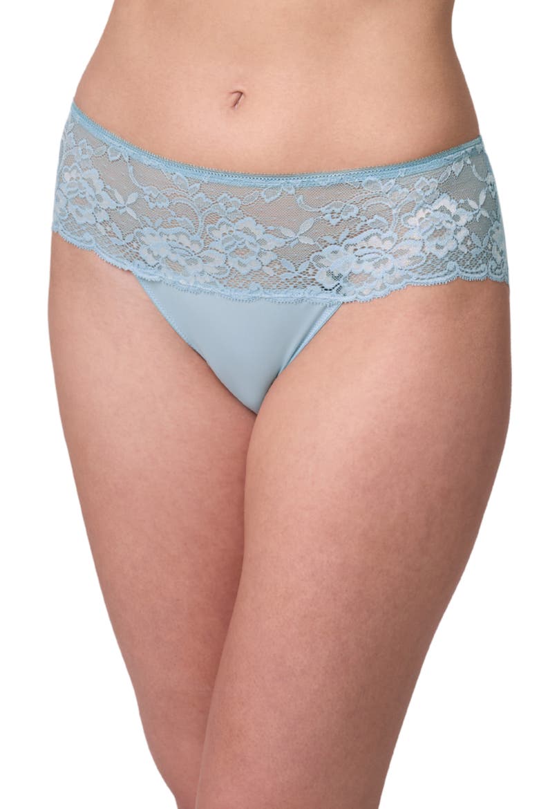 Nudies Floral Lace Trim Hipster Panties, Main, color, DEWDROP/ CHANTILLY