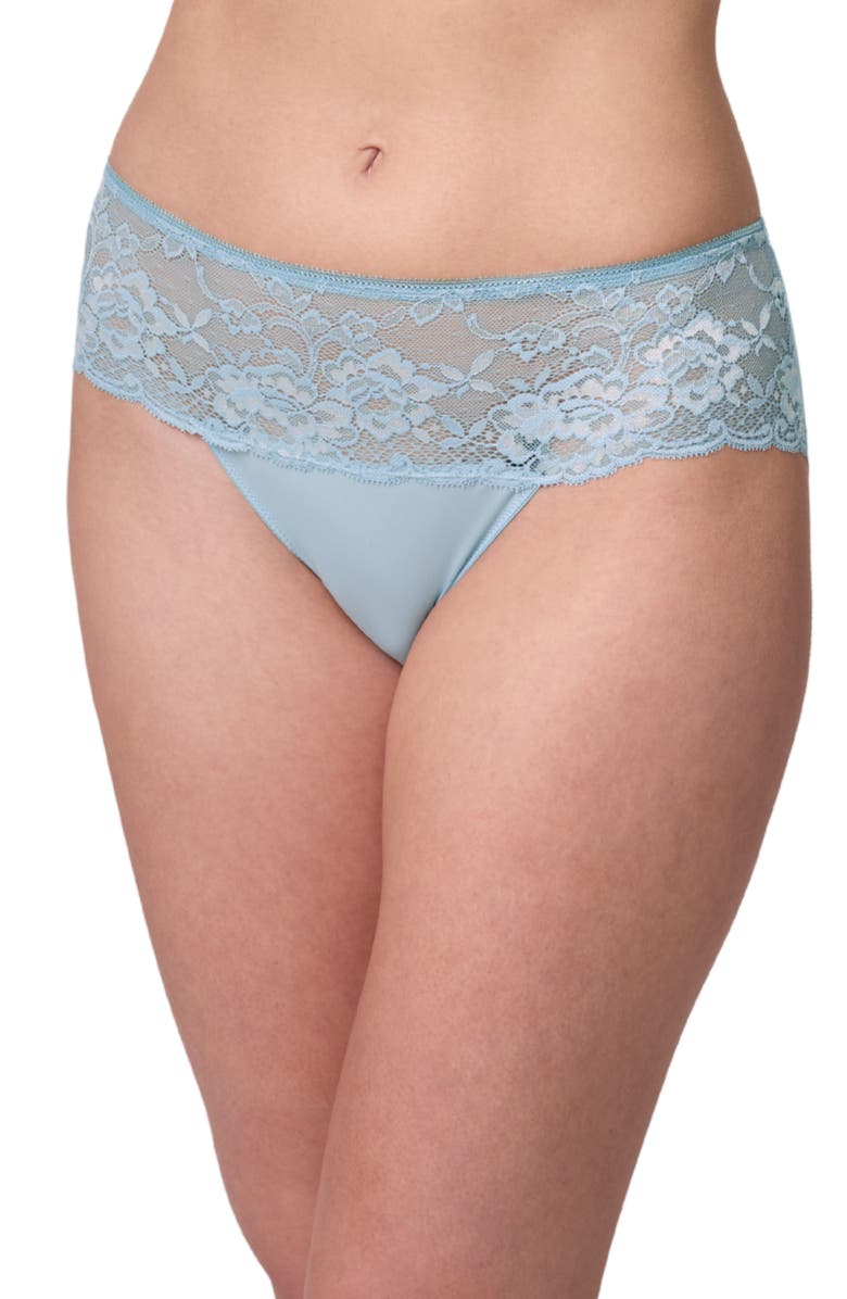 Montelle Intimates Nudies Floral Lace Trim Hipster Panties, Main, color,