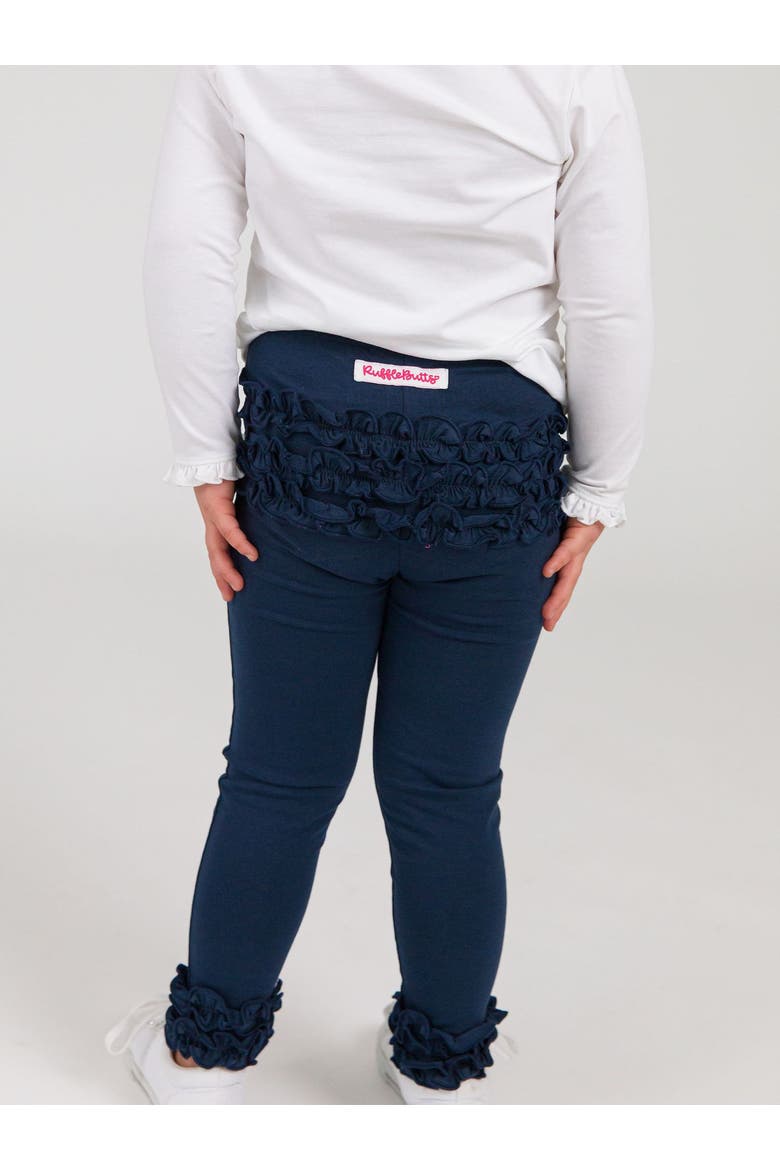 Baby Girls Ruffle Leggings with Signature Rear Ruffles, Alternate, color, Dark Navy