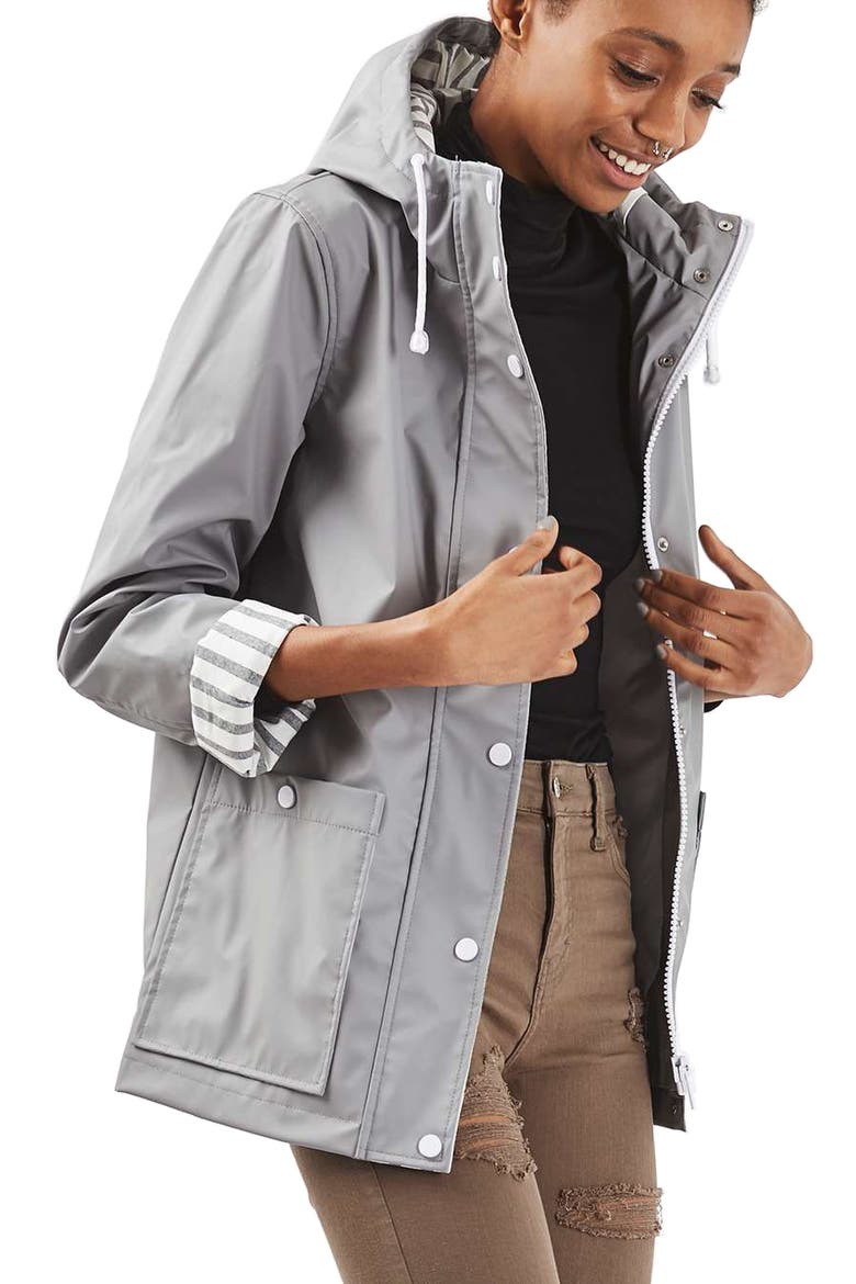 Maisie Rain Jacket, Main, color, GREY MULTI