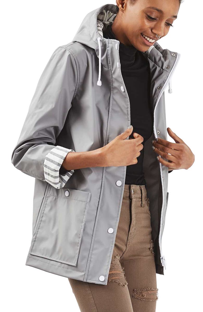 Topshop Maisie Rain Jacket, Main, color,