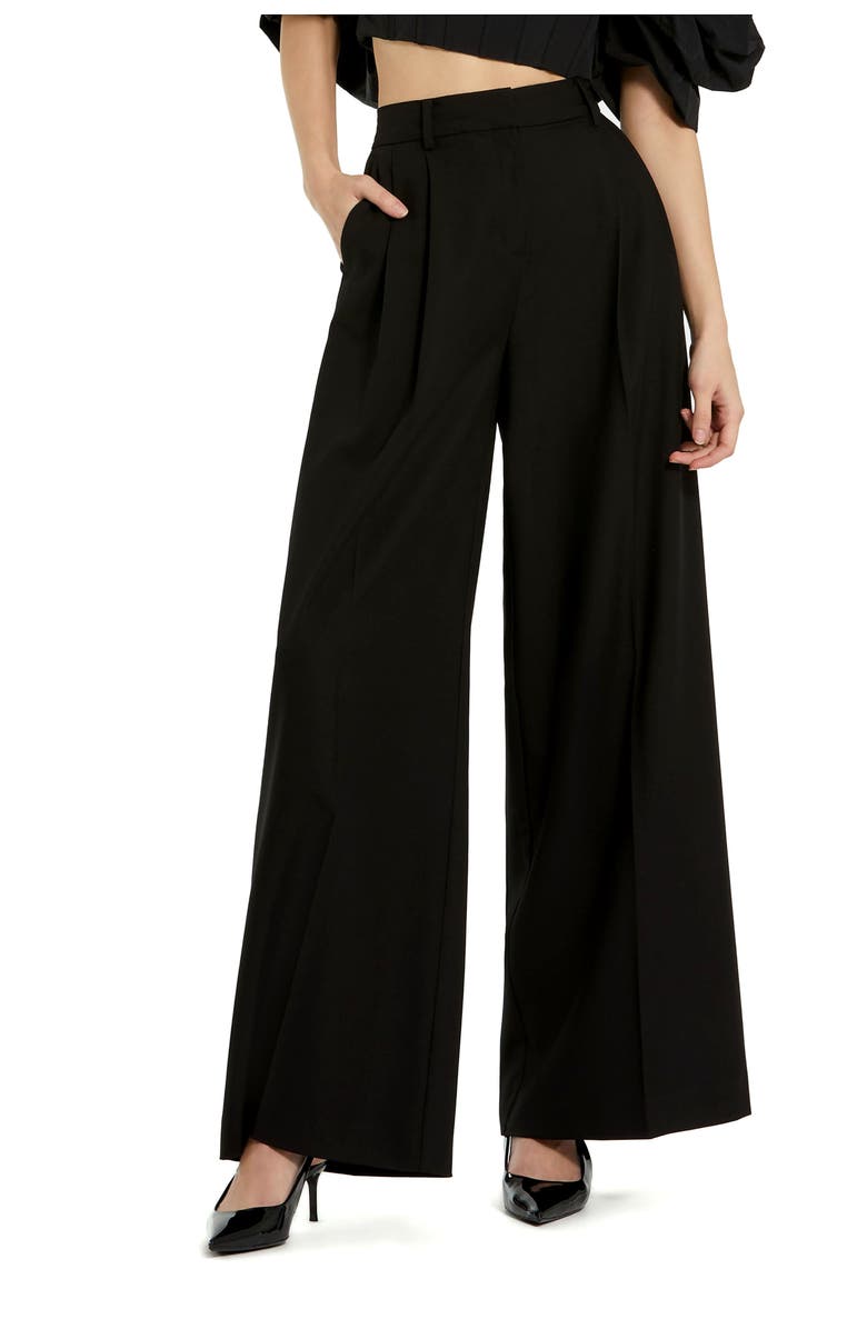 Mac Duggal Classic Crepe Wide Leg Work Trousers, Main, color, 