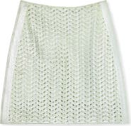 ST. JOHN Lacquered Crochet Miniskirt