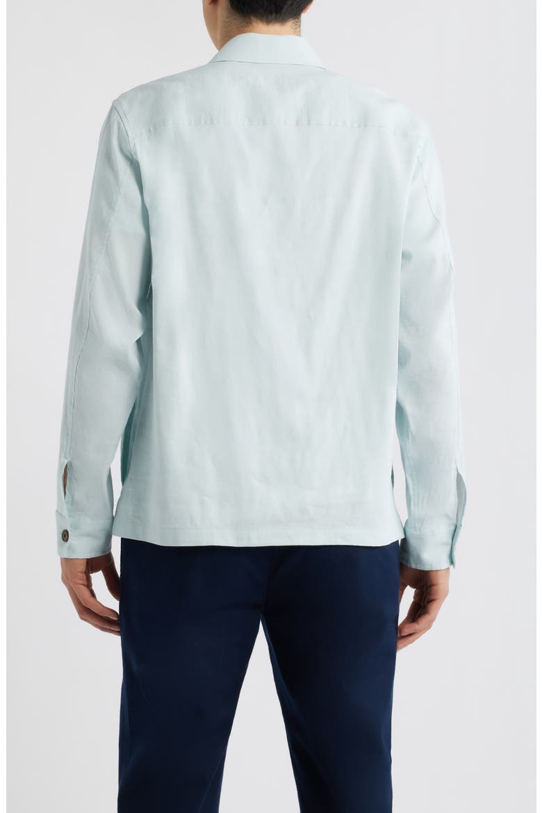 Linen Blend Overshirt Jacket, Alternate, color, DARK ICY DEW