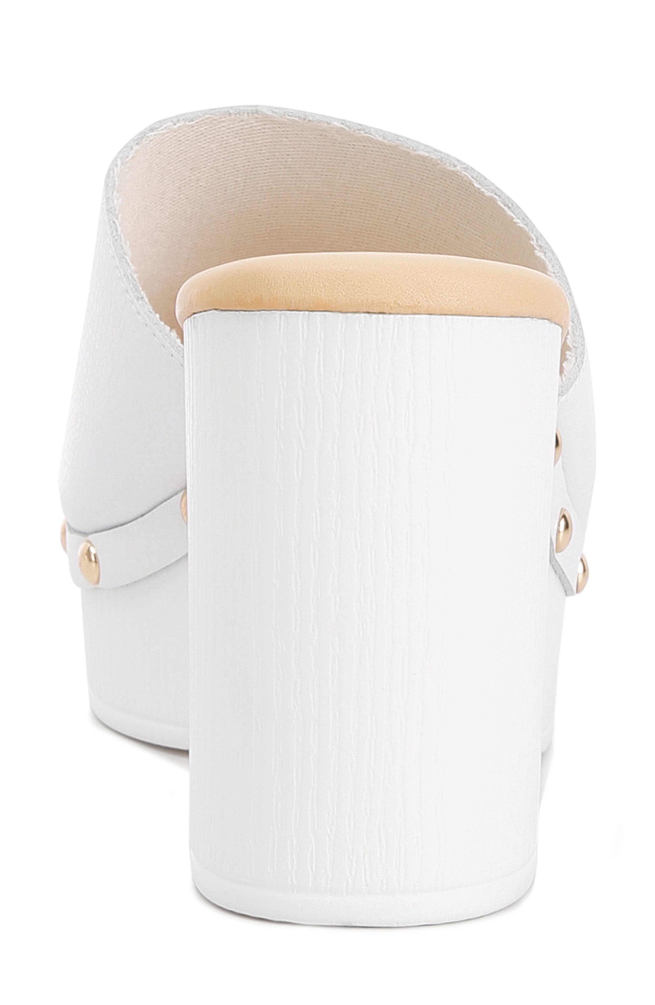 Drew Recycled Leather Platform Sandal, Alternate, color, WHITE