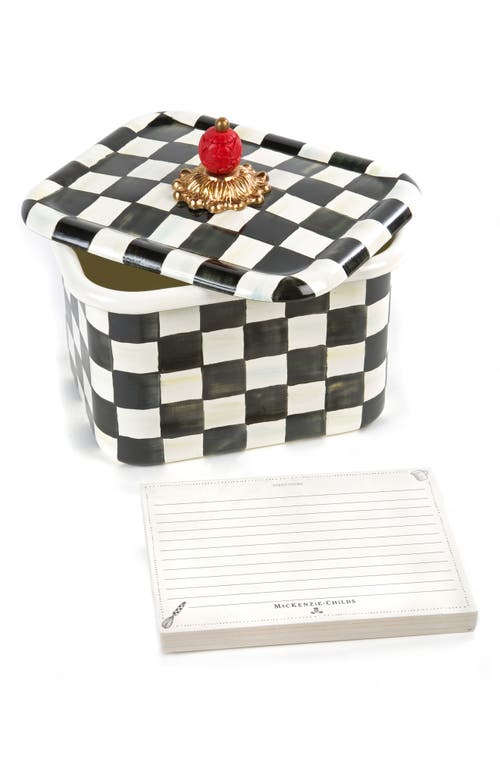 Shop Mackenzie-childs Mackenzie Childs Courtly Check Enameled Steel Recipe Box