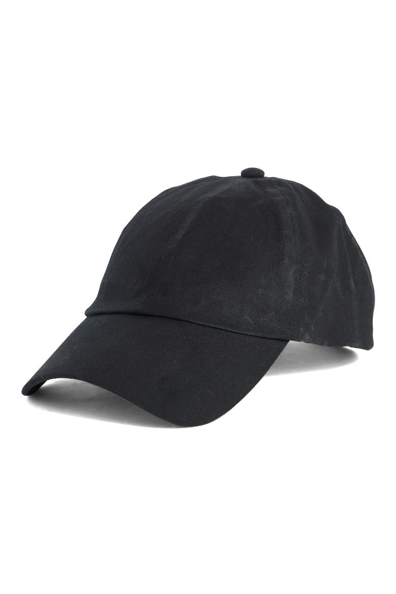 Waxed Canvas Baseball Cap, Main, color, BLACK