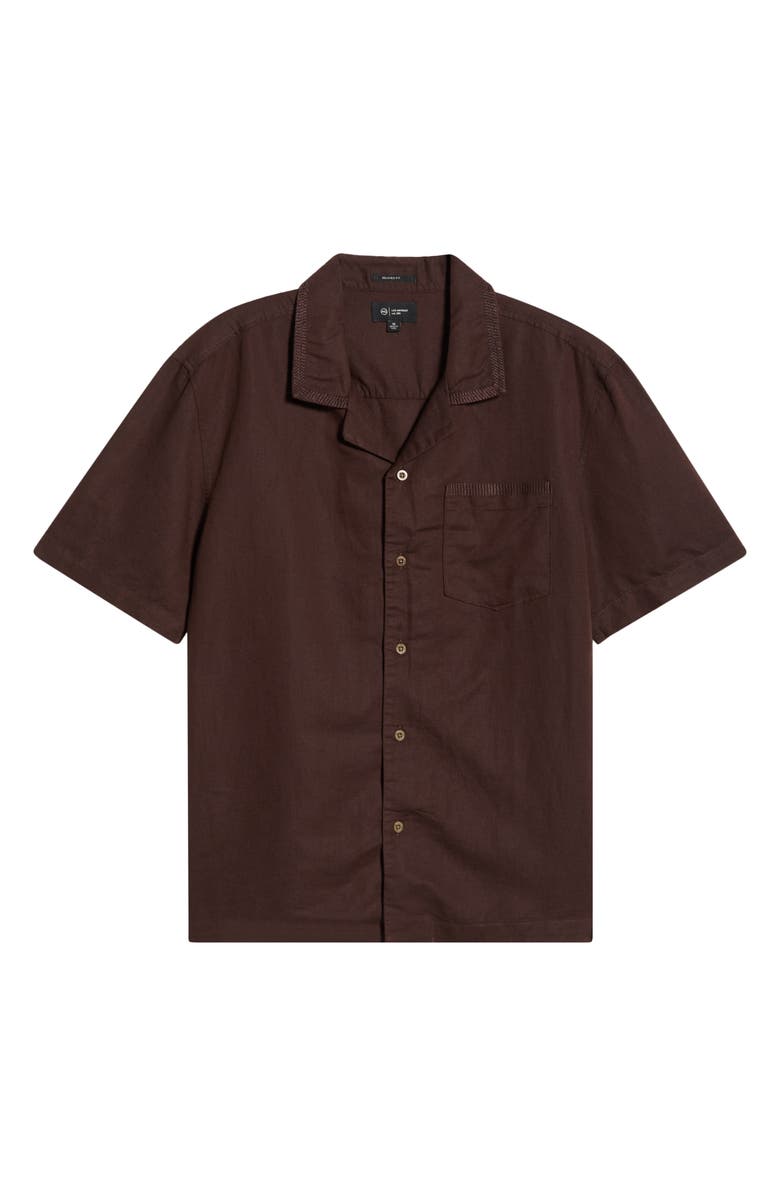 AG Foster Linen & Cotton Camp Shirt, Main, color, Oak Barrel