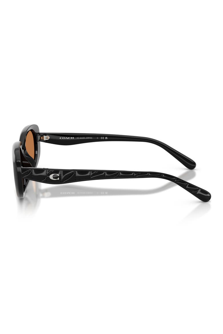 54mm Oval Sunglasses, Alternate, color, BLACK / AMBER SOLID