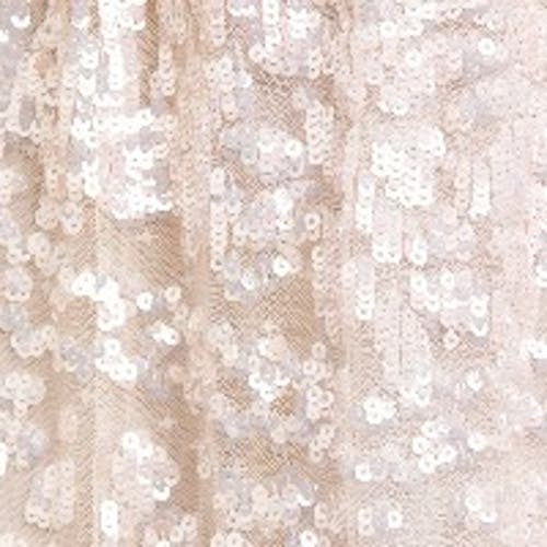 Needle & Thread Anais Sequin 3/4 Sleeve Maxi Gown In Neutral