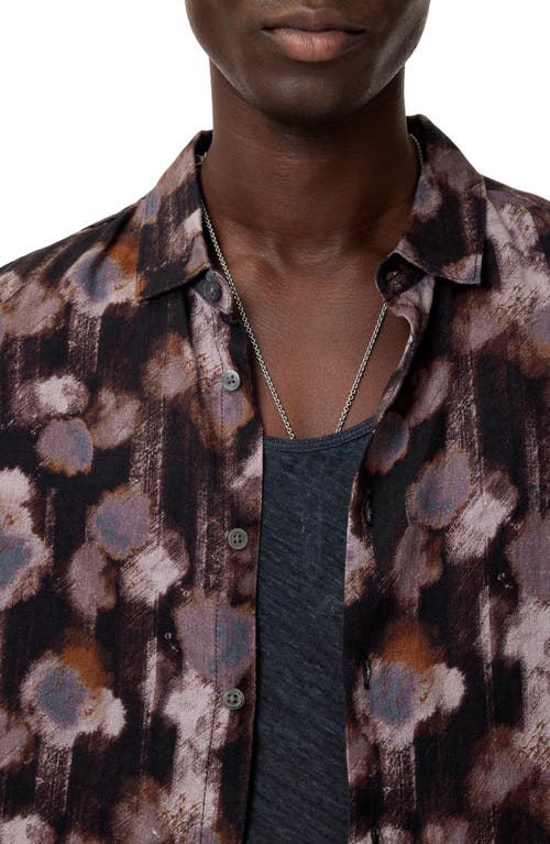 John Varvatos Sean Short Sleeve Button-up Shirt In Plum