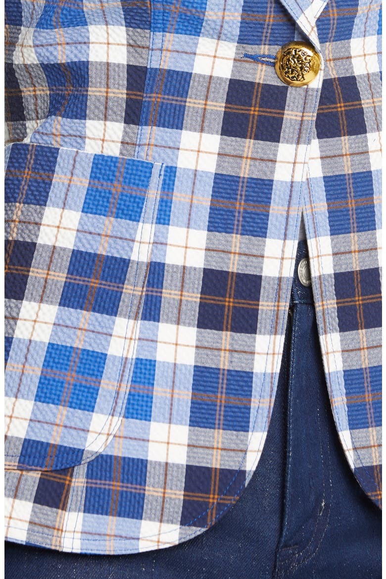 Duchess Plaid Seersucker Blazer, Alternate, color, BLUE/ WHITE PLAID