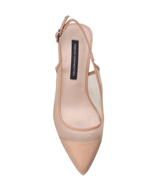 French Connection Mesh Flare Heel In Nude