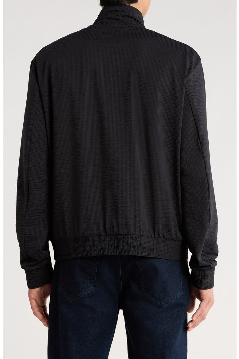 Seersucker Bomber Jacket, Alternate, color, SOLID BLACK