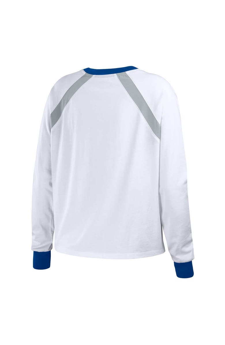WEAR by Erin Andrews Women's WEAR by Erin Andrews White Los Angeles Dodgers Raglan Long Sleeve T-Shirt, Alternate, color,