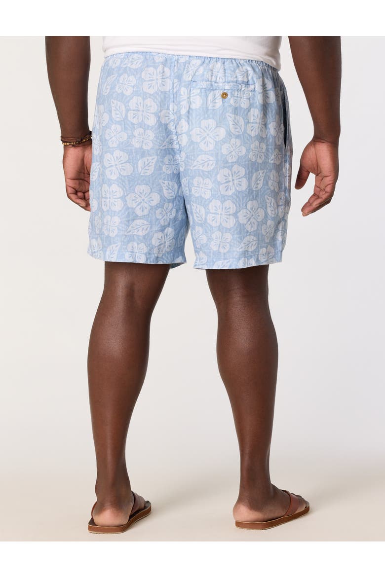 Big & Tall Surfside Pull-On Linen Shorts V2, Alternate, color, FLORAL COASTLINE