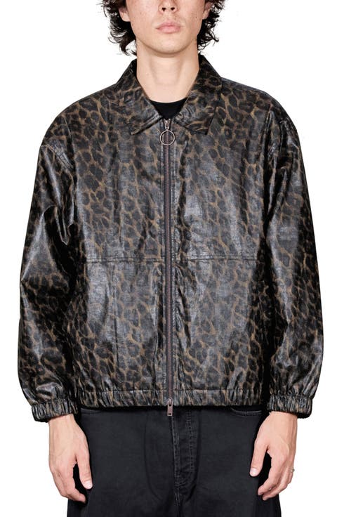 Leopard Print Waxed Cotton Jacket