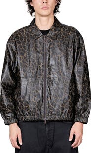 PLEASURES Leopard Print Waxed Cotton Jacket