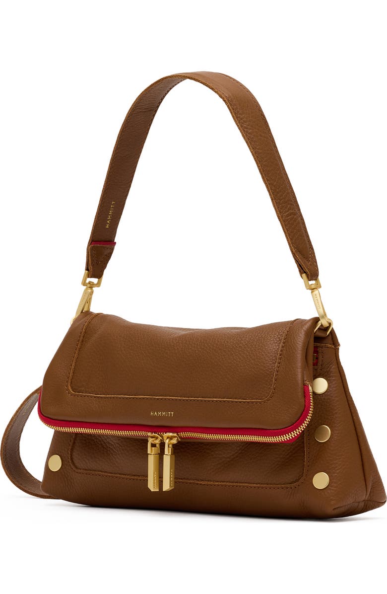 HAMMITT Medium Beverly Leather Shoulder Bag, Alternate, color, Mahogany Pebble