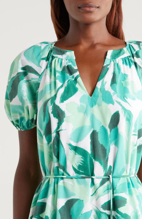 Julia Jordan Floral Tiered Midi Dress In Green Multi