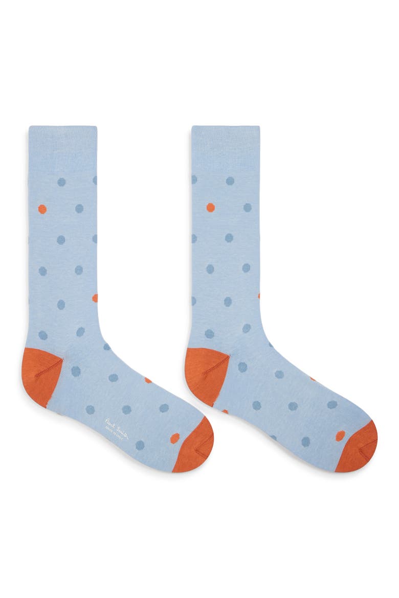 Orlando Polka Dot Dress Socks, Alternate, color, LIGHT BLUE