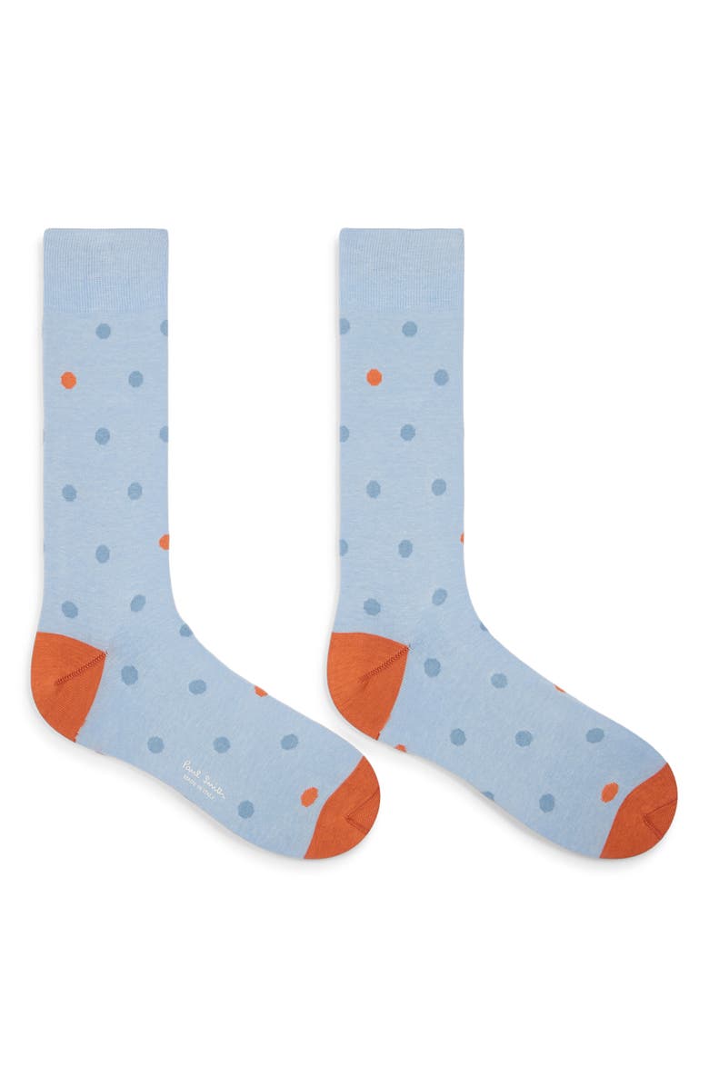 Paul Smith Orlando Polka Dot Dress Socks, Alternate, color, Light Blue