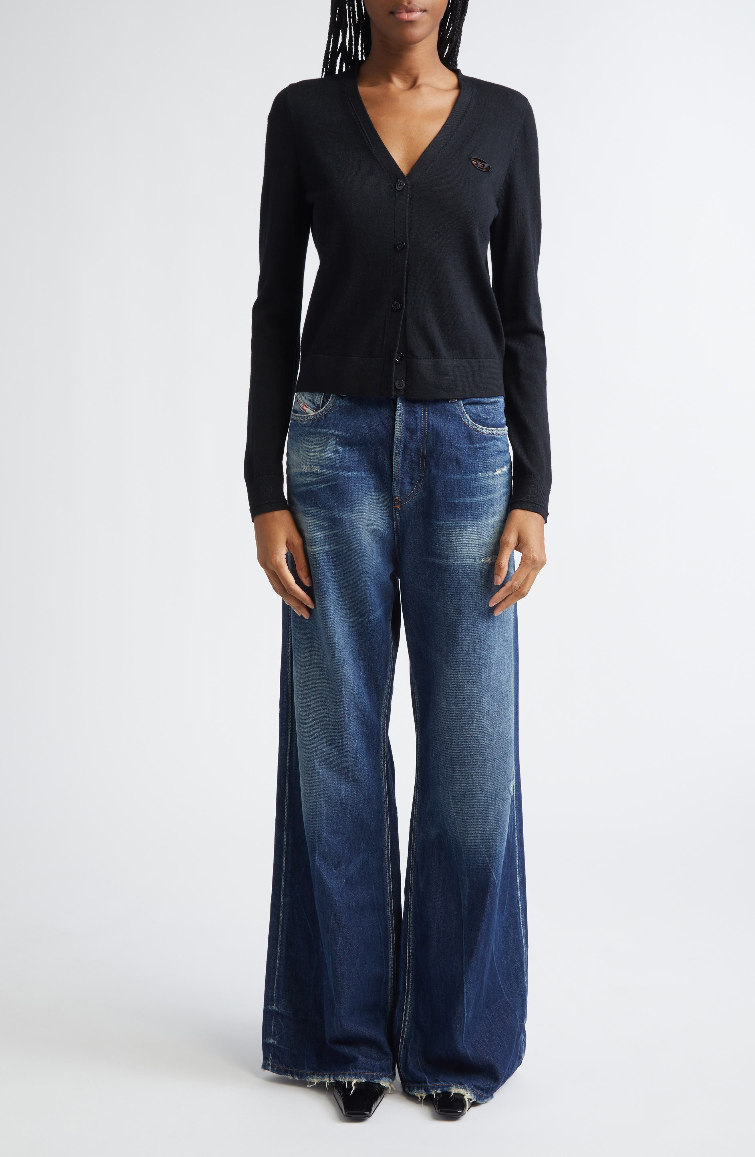M-Alima Oval D Logo Wool Cardigan - image 2