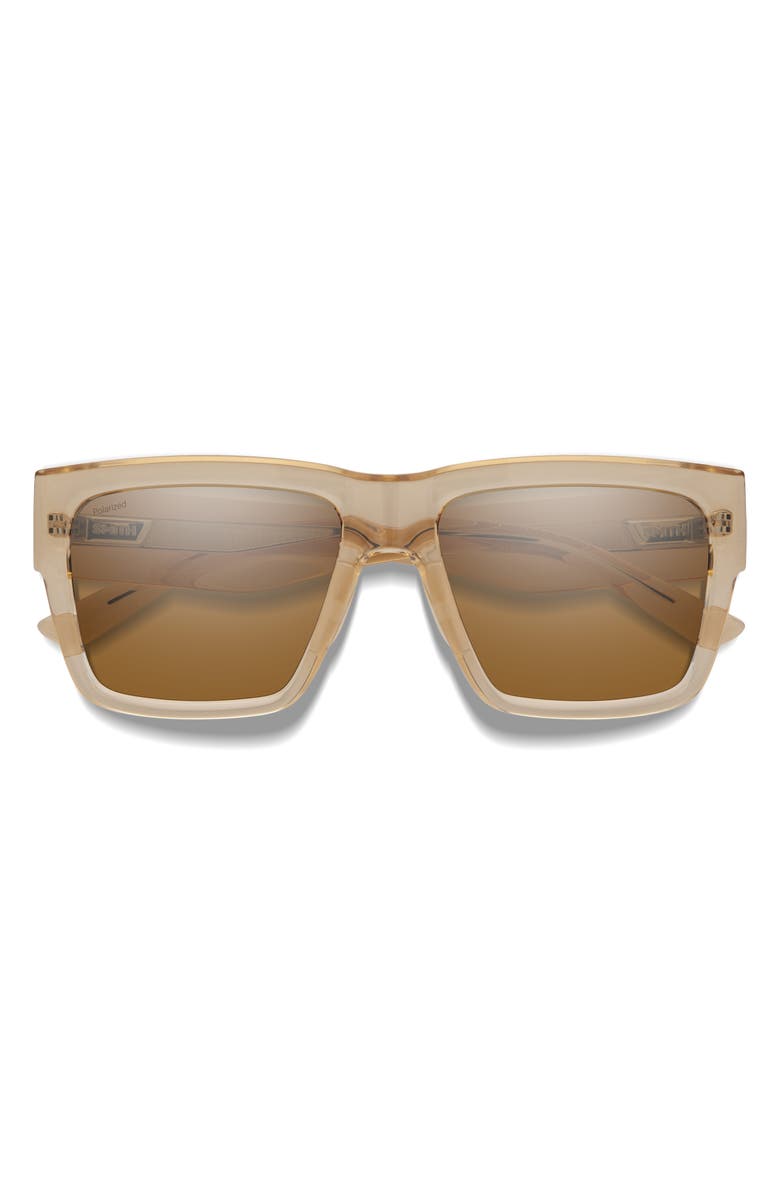 Smith Lineup 58mm ChromaPop<sup>™</sup> Polarized Rectangular Sunglasses, Main, color, Champagne Crystal / Brown
