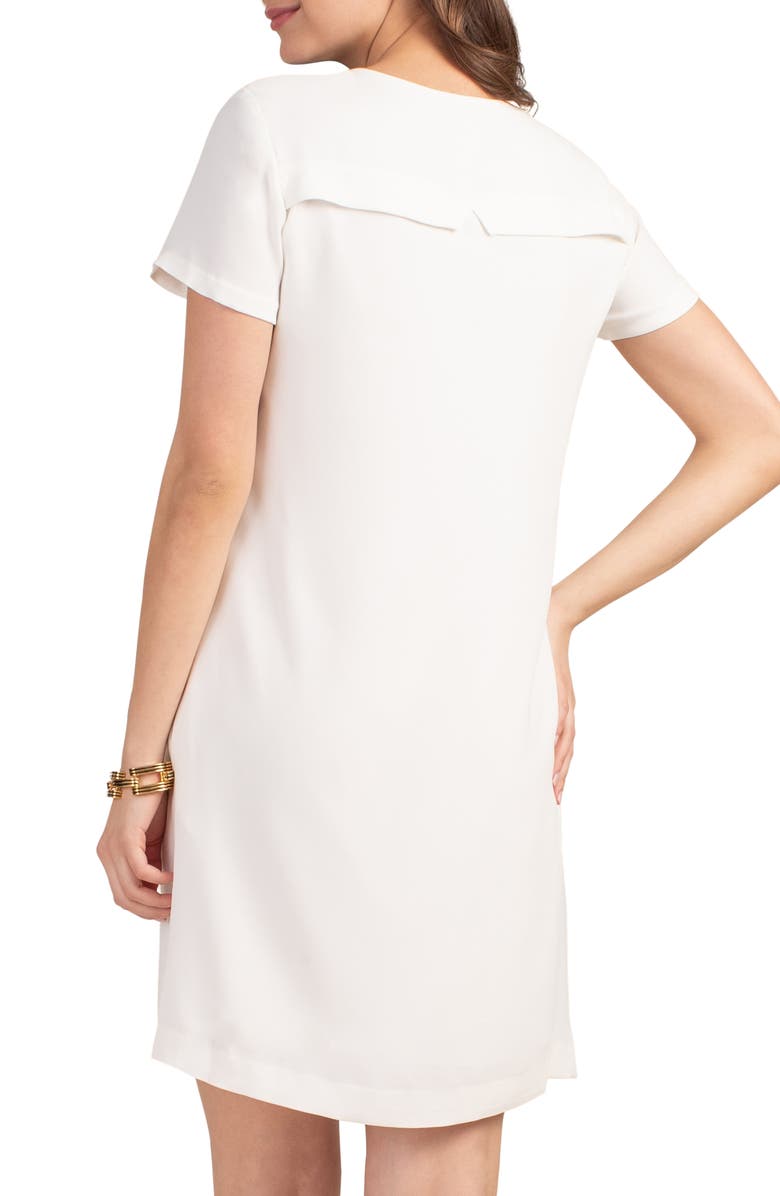 Trina Turk Banning 2 Front Zip Shift Dress, Alternate, color, Whitewash