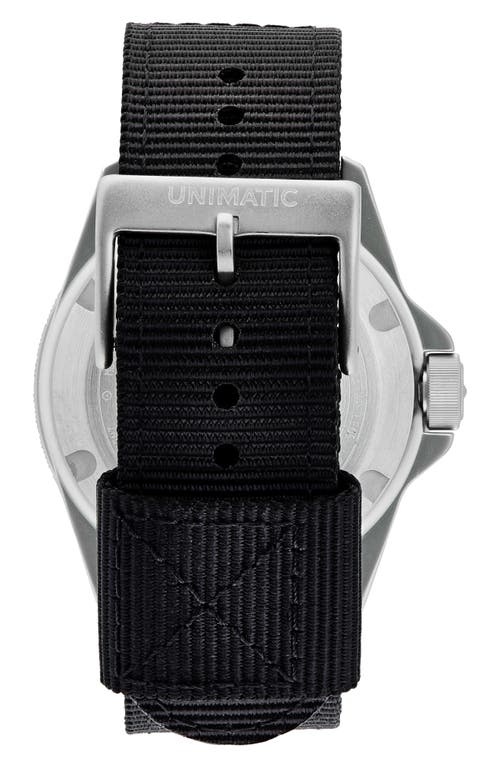Unimatic Modello Quattro Toolwatch Ut4 Nylon Strap Diving Watch, 40mm In Black Steel