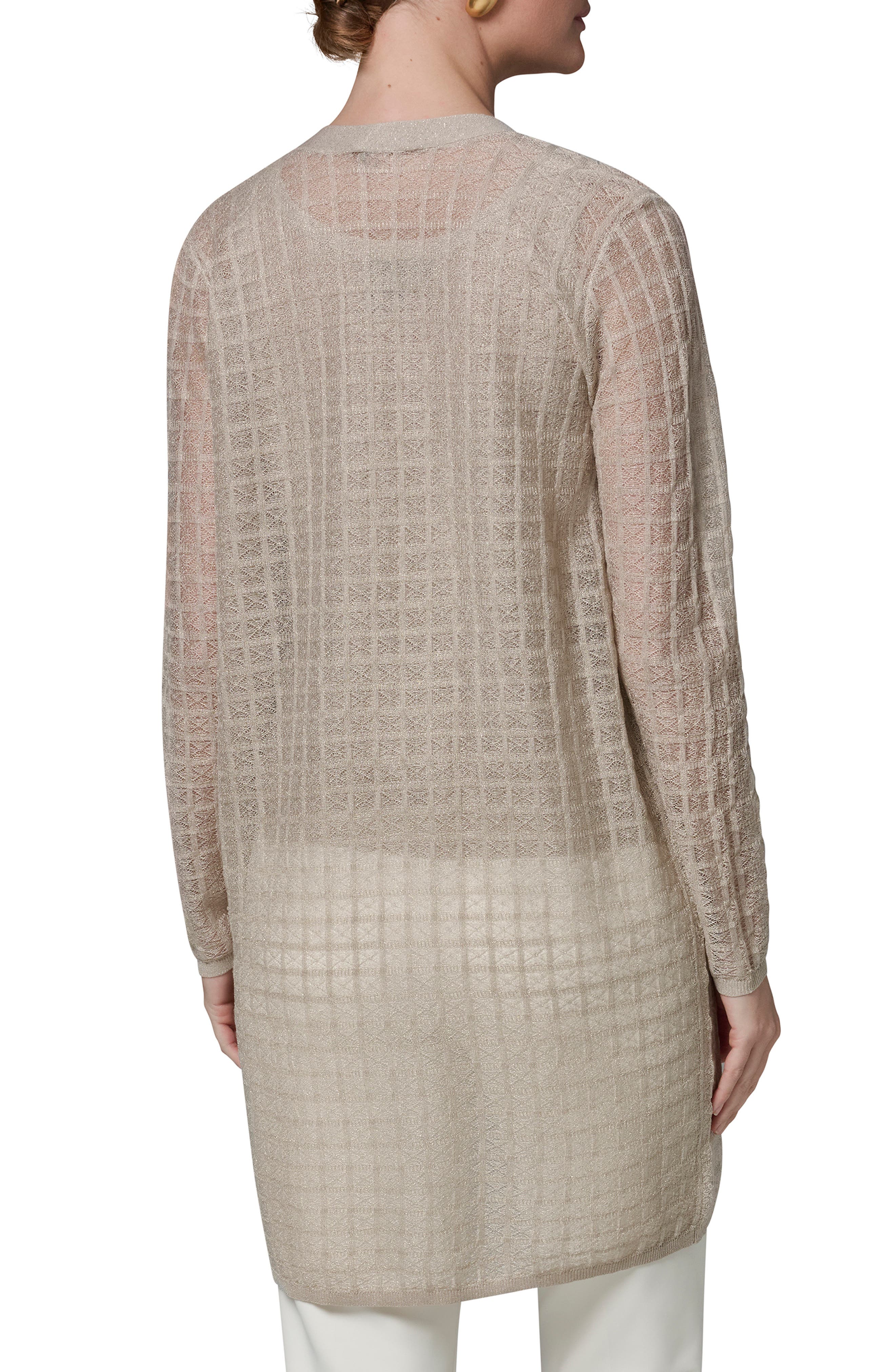 Grid Pattern Metallic Cardigan - image 2