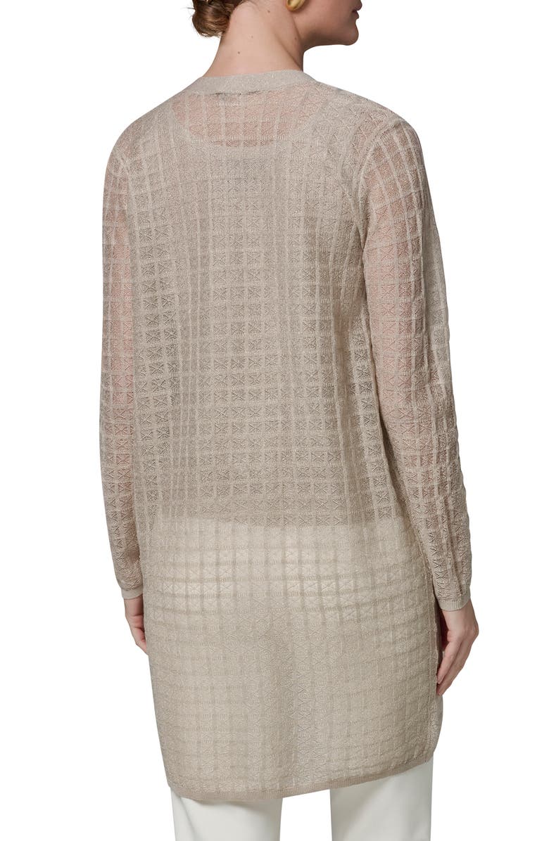 Donna Karan New York Grid Pattern Metallic Cardigan, Alternate, color, 