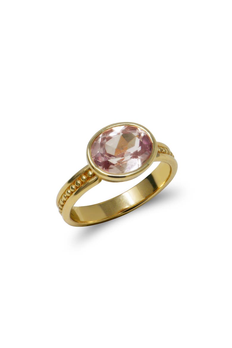 Classique Oval Dew Drop Ring, Main, color, PEACH SAPPHIRE