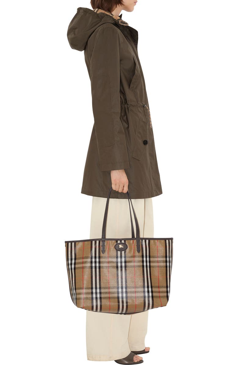 Burberry Medium Highlands Coated Canvas Tote, Alternate, color, Sand