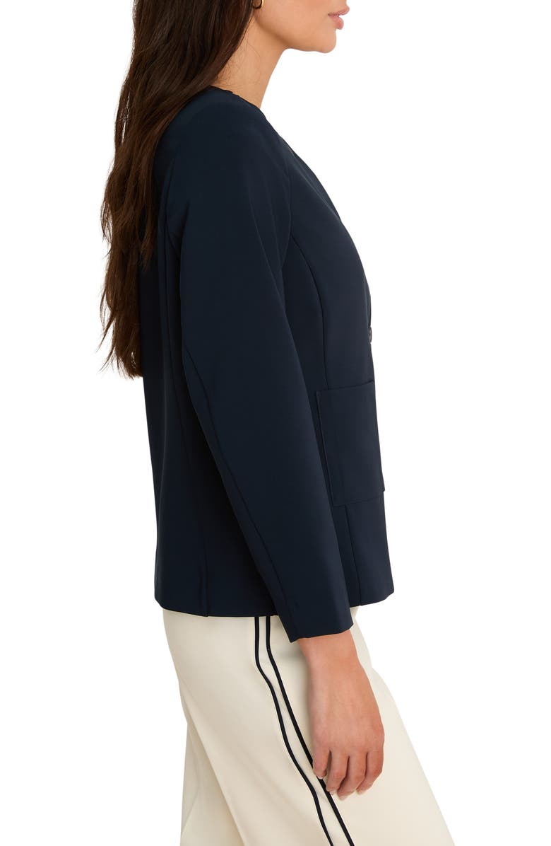 NIC+ZOE Collarless Jacket, Alternate, color, Dark Indigo