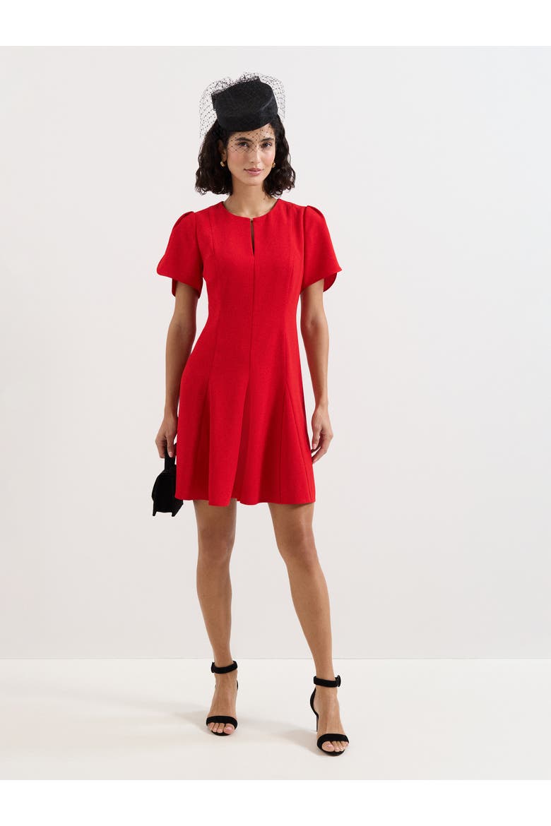 Elia Fit-Flare Mini Dress, Alternate, color, Red