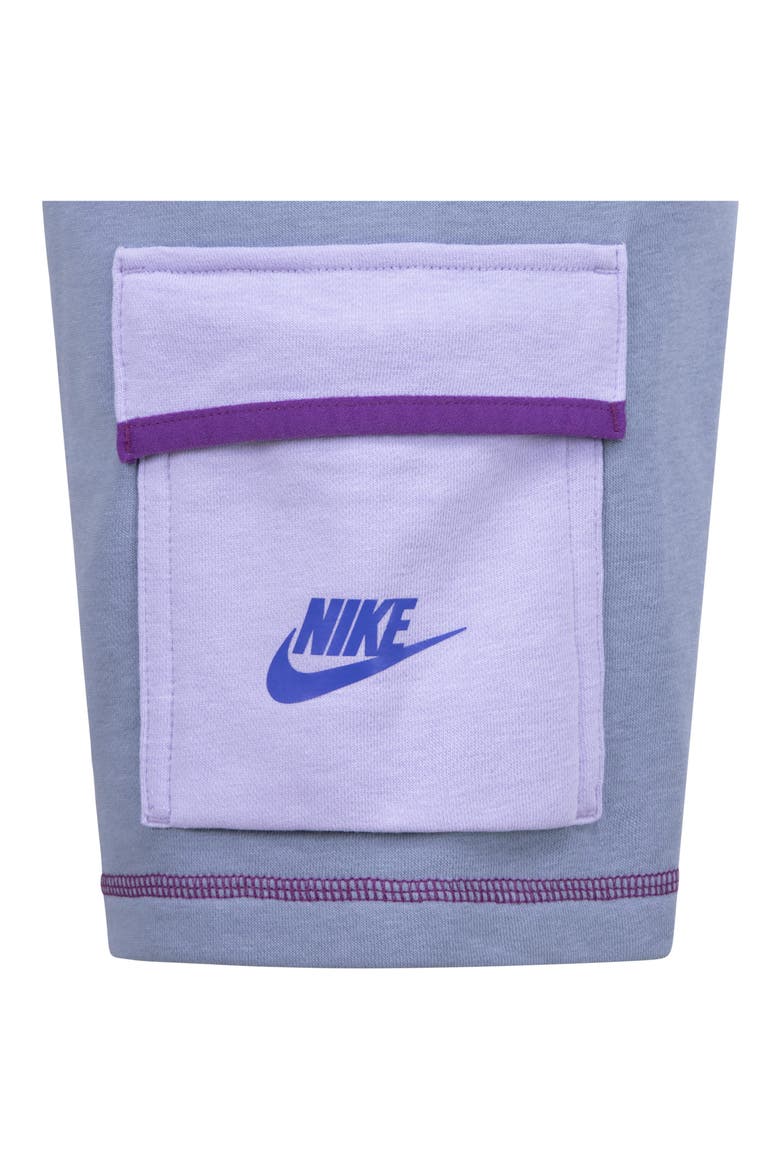 Kids' Swoosh Graphic T-Shirt & Knit Cargo Shorts Set, Alternate, color, U9EASHEN S
