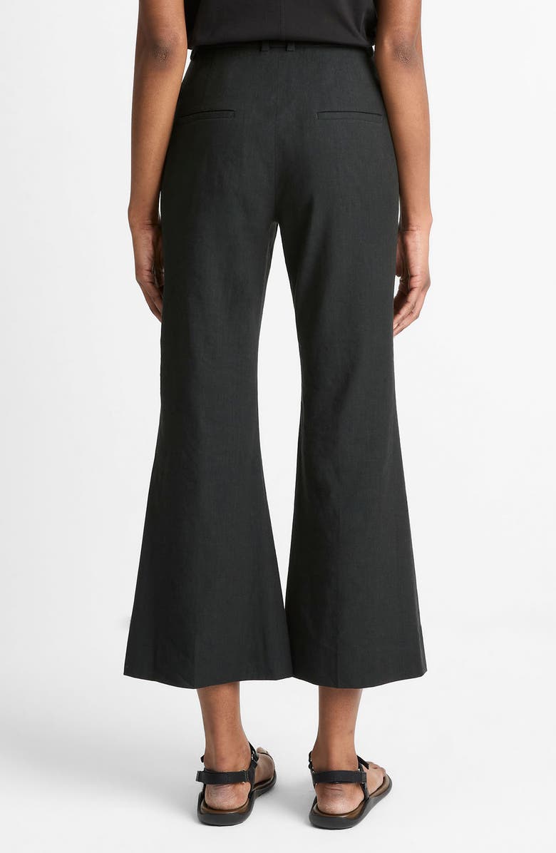 Vince Linen Blend Crop Flare Pants, Alternate, color, Black