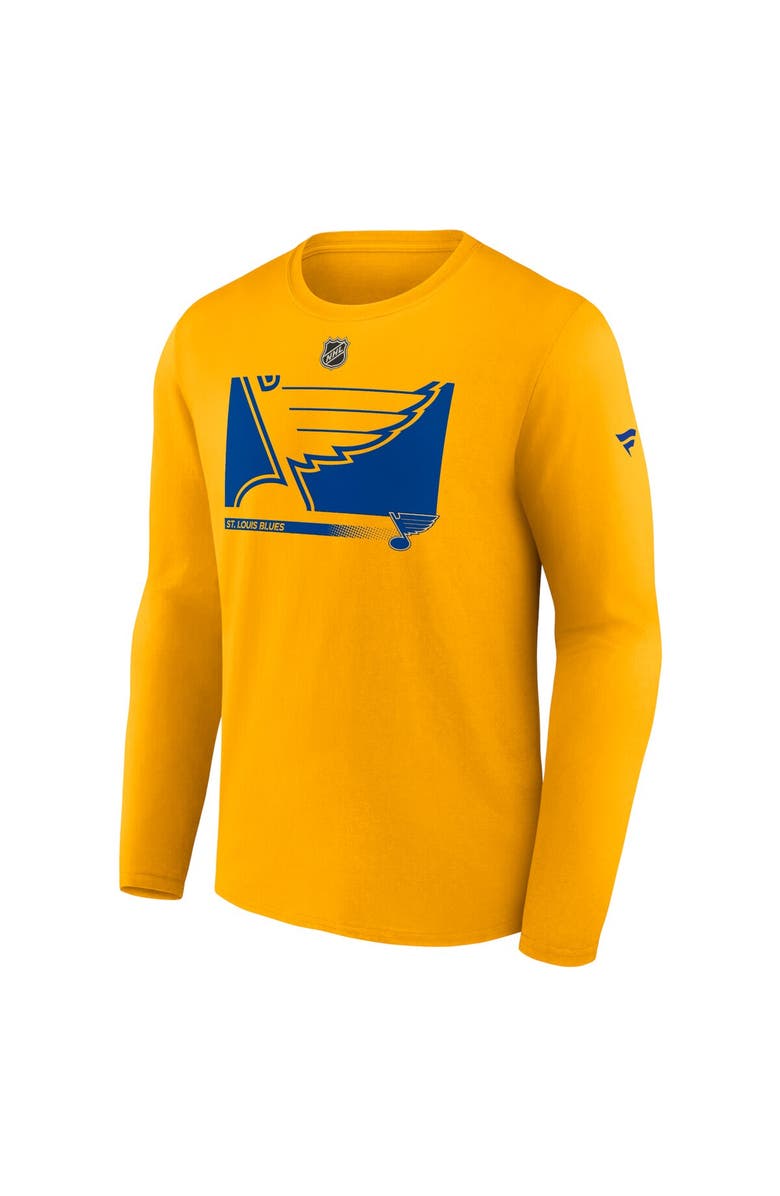 FANATICS Men's Fanatics Branded Gold St. Louis Blues Authentic Pro Core Collection Secondary Long Sleeve T-Shirt, Alternate, color,
