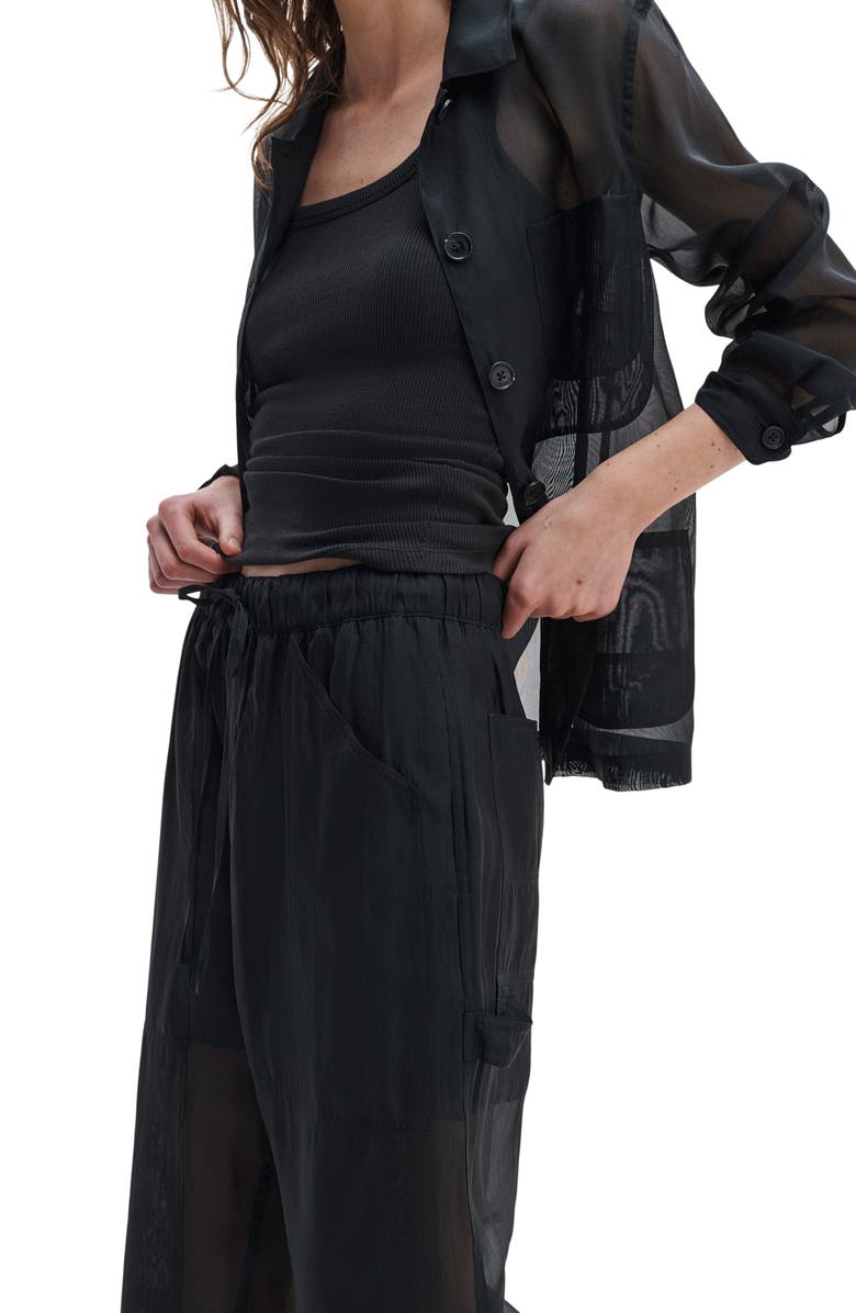 rag & bone Atlas Organza Utility Pants, Alternate, color, Black