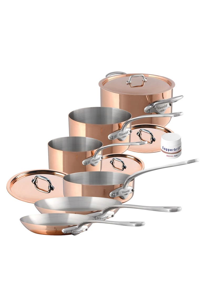 M'héritage - M'150s 10-Piece Copper & Stainless Steel Cookware Set, Main, color, METALLIC RUST/COPPER