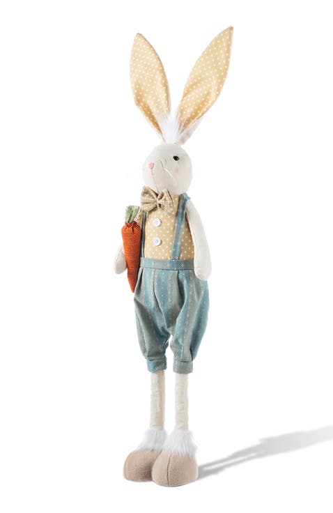 Easter Fabric Boy Bunny with Telescoping Legs