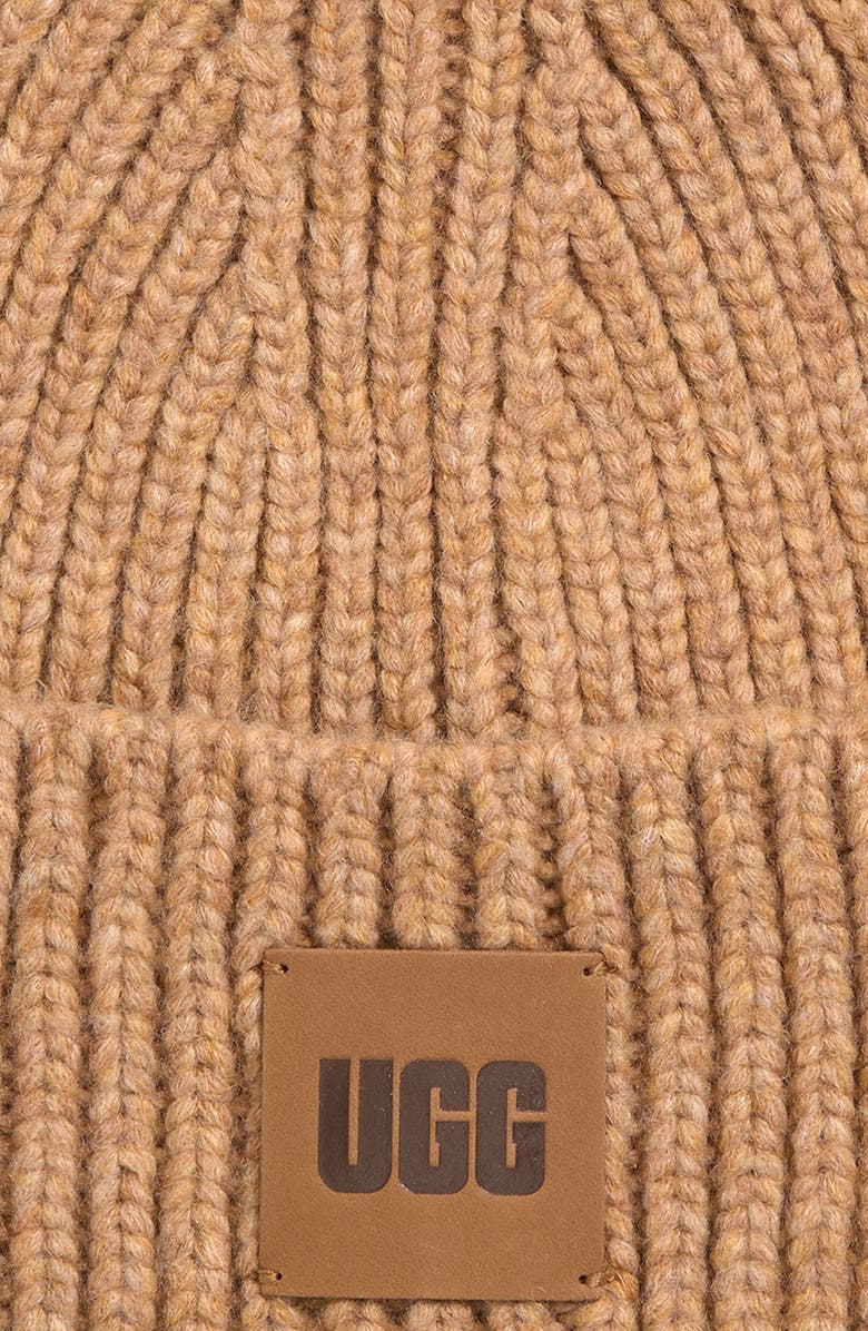 UGG<sup>®</sup> Chunky Rib Beanie, Alternate, color, Camel