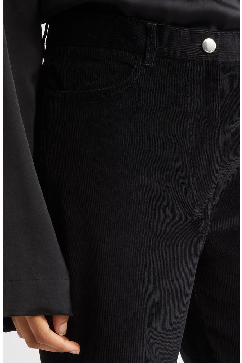 Straight Leg Corduroy Trousers, Alternate, color, BLACK