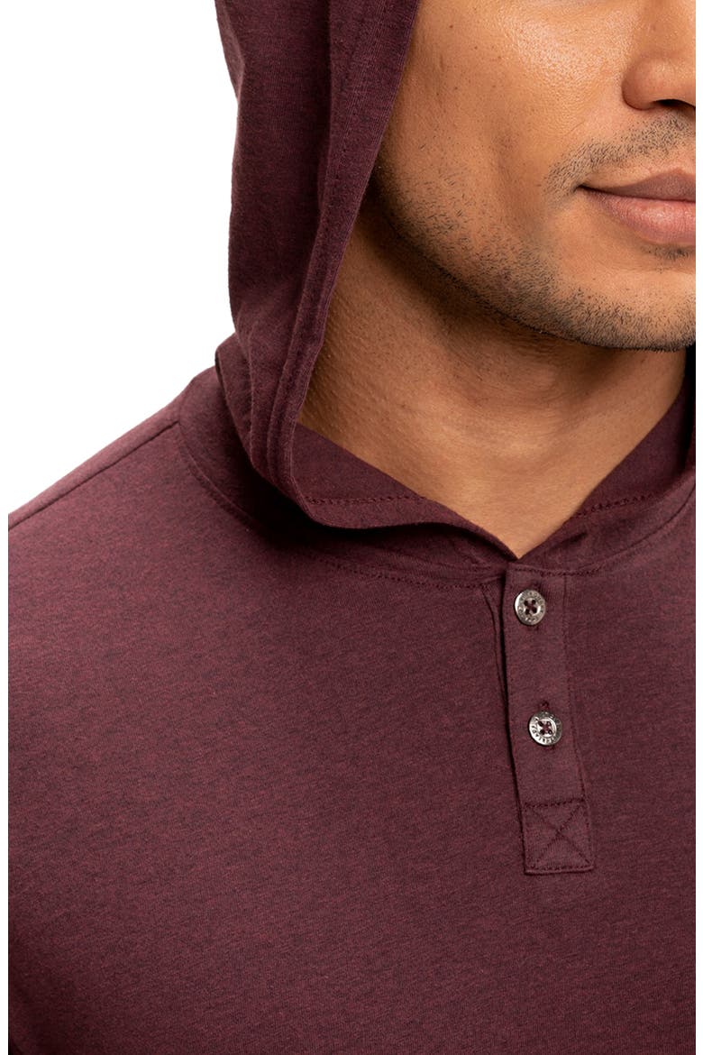 Long Sleeve Henley Hoodie, Alternate, color, MAROON RUST